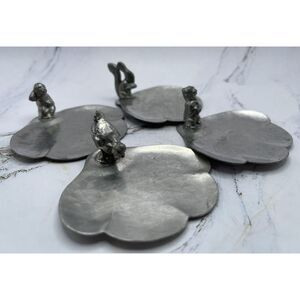 4 Vintage Diller‎ & Tornoe Pewter Denmark Tray Dish Art Nouveau Deco Ashtray